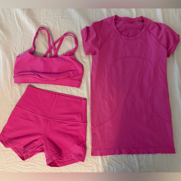 NOT FOR SALE EUC Lululemon Sonic Pink Activewear Set - Picture 1 of 8